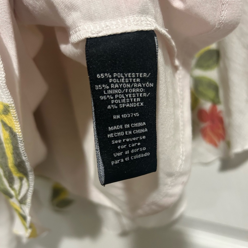 Zac & Rachel White Floral Blouse Size L - Picture 4 of 6